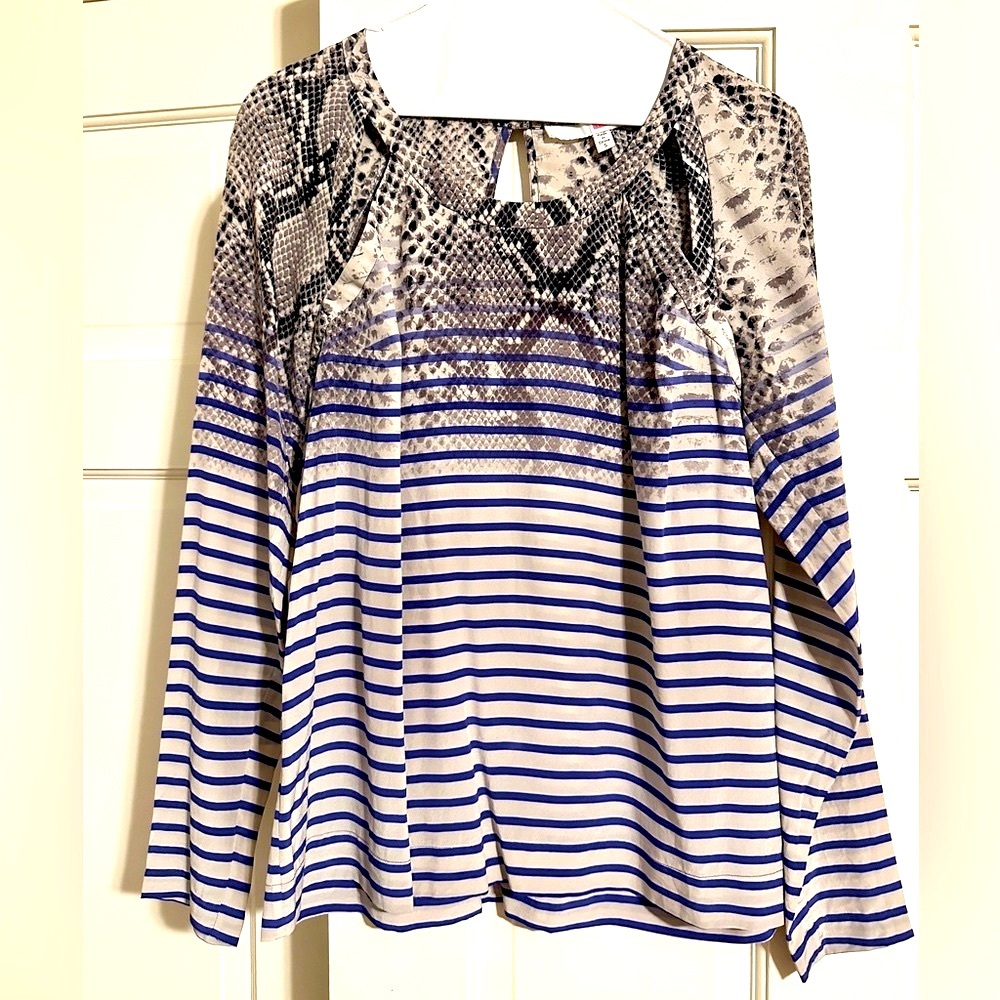 Tracey Reese Silk Blouse with cut-out on shoulder/chest. Size Small.